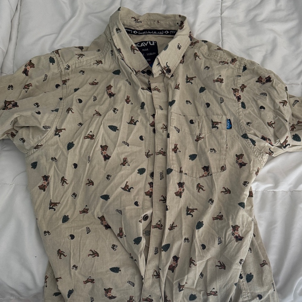 Kavu Tan Casual Button Down Shirt with Classic Design